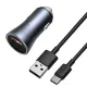 Baseus TZCCJD-03 Car Charger With USB TC to IP (1M) Cable Black (40W)
